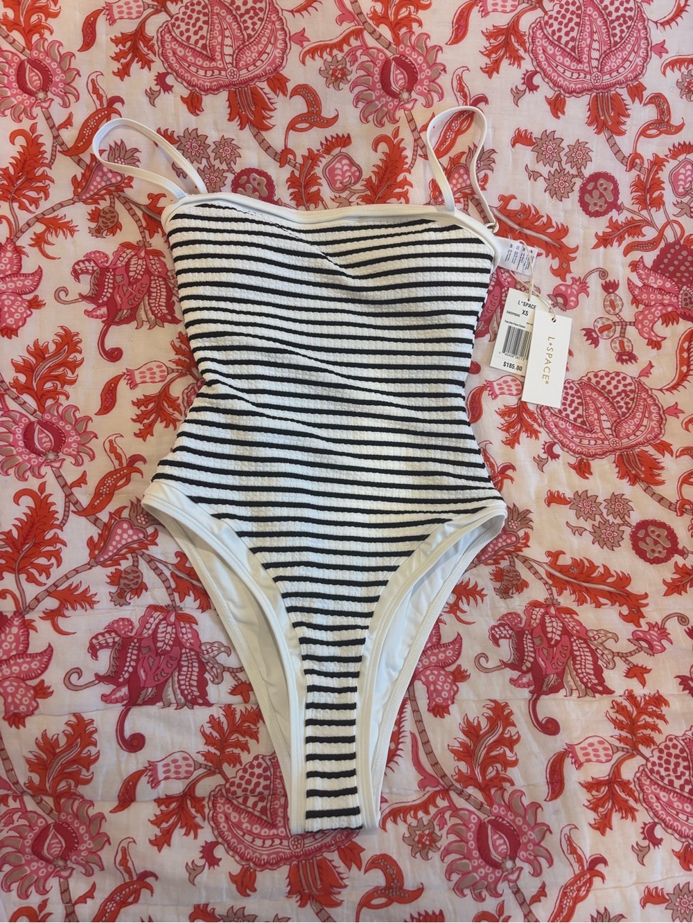 L*Space women’s striped One-Piece Swimsuit - Black & White